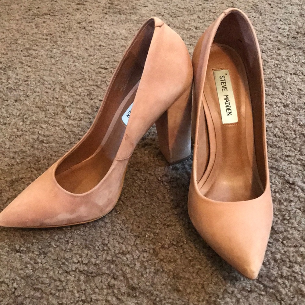 Steve Madden Camel Leather “Primpy” Heels